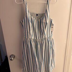 Old Navy White and Blue Striped Sundress